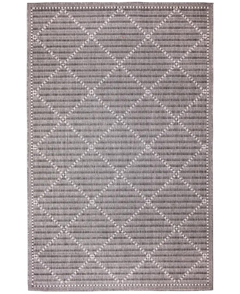 Liora Manne' Malibu Checker Diamond 6'6" x 9'3" Outdoor Area Rug