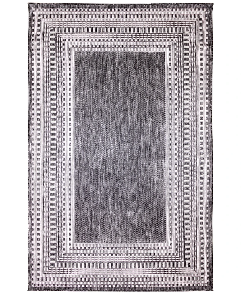 Liora Manne' Malibu Etched Border 7'10" x 9'10" Outdoor Area Rug