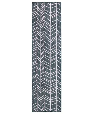 Liora Manne' Carmel Chevron 1'11" x 7'6" Runner Outdoor Area Rug