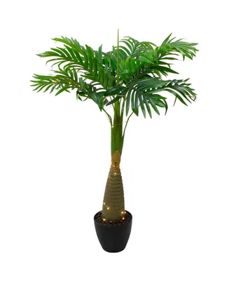 Led Lighted Potted Artificial Palm Plant, 38"