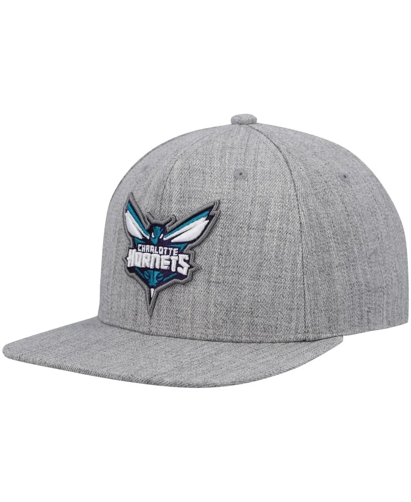 Men's Mitchell & Ness Heathered Gray Charlotte Hornets 2.0 Snapback Hat