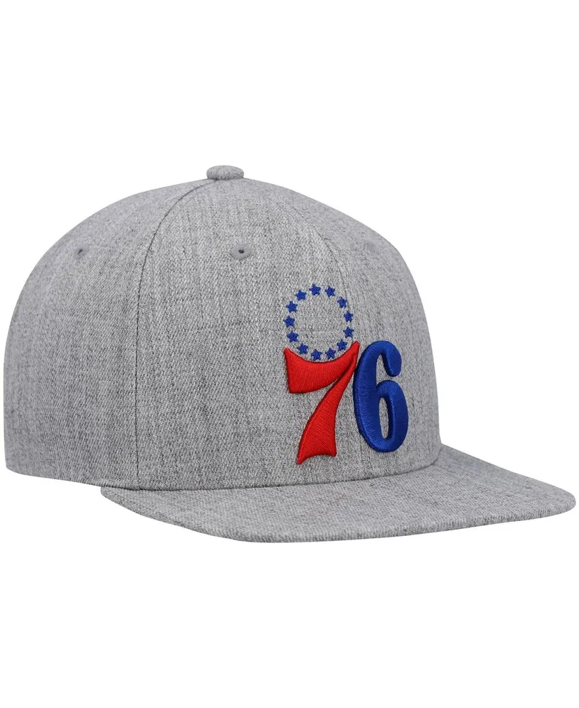 Men's Mitchell & Ness Heathered Gray Philadelphia 76Ers 2.0 Snapback Hat