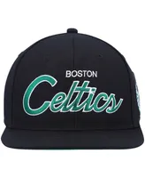 Men's Mitchell & Ness Black Boston Celtics Hardwood Classics Script 2.0 Snapback Hat