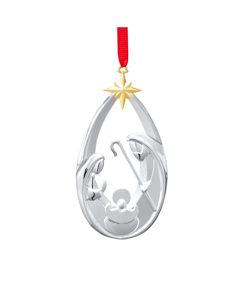 The Holy Family Ornament - Silver