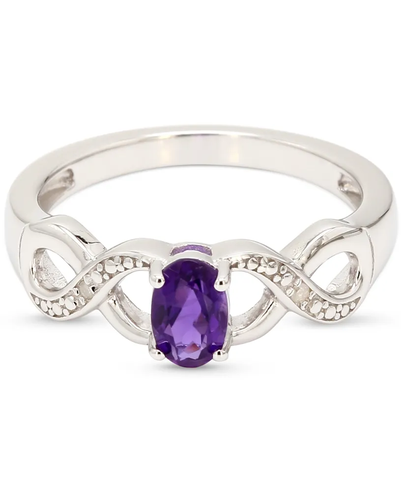 Amethyst (1/2 ct. t.w.) & Diamond Accent Twist Ring in Sterling Silver