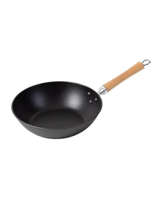 Joyce Chen Professional Series Cast Iron Stir Fry Pan with Maple Handle, 11.5"