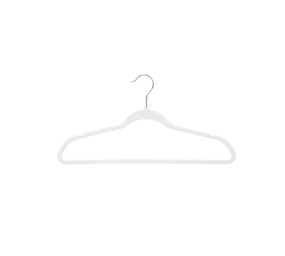 Honey-Can-Do Plastic No-Slip Rubberized Suit Hangers, White, 30 Pack