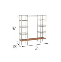 Garment Bar and Shelves with Freestanding Closet - Silver