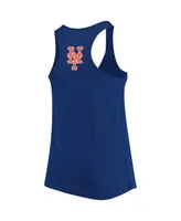 Women's Soft As A Grape Royal New York Mets Plus Size Swing for the Fences Racerback Tank Top