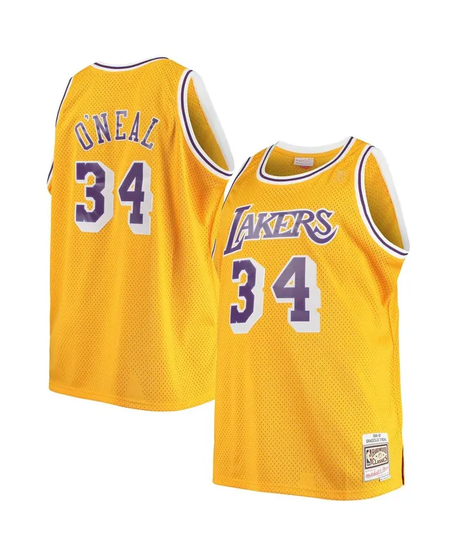 Men's 1990/91 Mitchell & Ness Shaquille O'Neal Gold LSU Tigers Big & Tall  Swingman Jersey