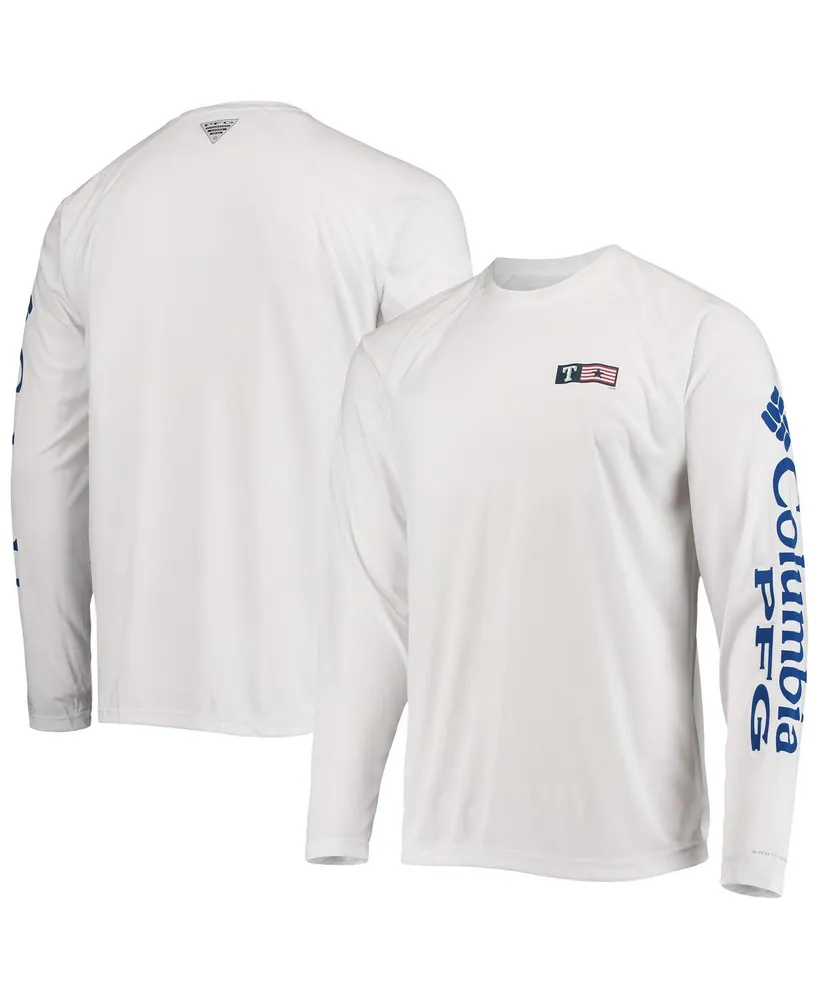 Men's Texas Rangers Columbia White Americana Terminal Tackle Omni