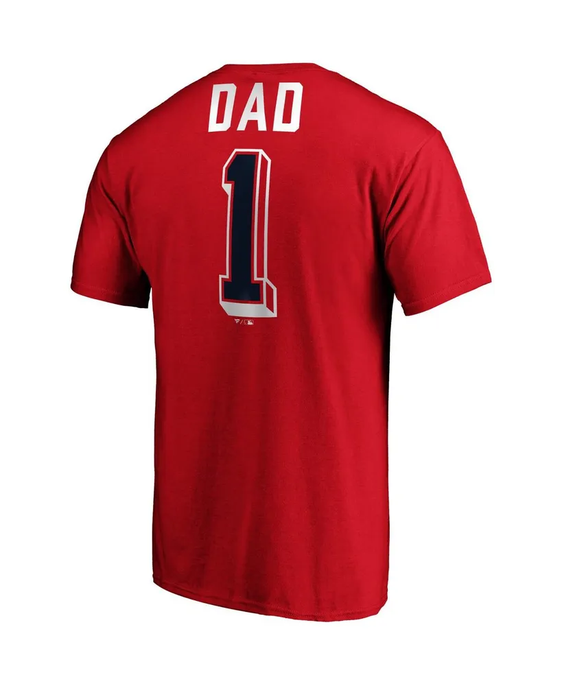 Men's Fanatics Red Washington Nationals Number One Dad Team T-shirt