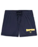 Women's Concepts Sport Navy Milwaukee Brewers Plus Cloud Tank Top and Shorts Sleep Set