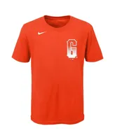 Big Boys Nike Mike Yastrzemski Orange White San Francisco Giants City Connect Name and Number T-shirt