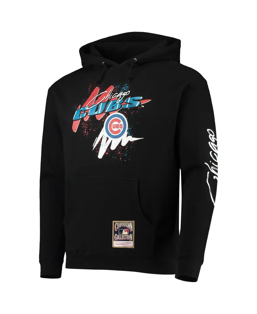 Men's Mitchell & Ness Black Chicago Cubs Hyper Hoops Pullover Hoodie