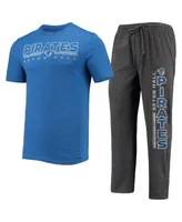 Men's Concepts Sport Heathered Charcoal, Blue Seton Hall Pirates Meter T-shirt and Pants Sleep Set
