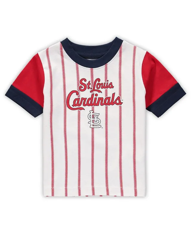Outerstuff Infant Boys and Girls Navy, Heather Gray St. Louis Cardinals  Ground Out Baller Raglan T-shirt Shorts Set