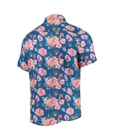 Men's Foco Royal Milwaukee Brewers Floral Linen Button-Up Shirt