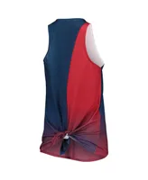 Women's Foco Navy Atlanta Braves Gradient Tie-Back Racerback Tank Top