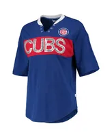 Women's Touch Royal and Red Chicago Cubs Lead Off Notch Neck T-shirt