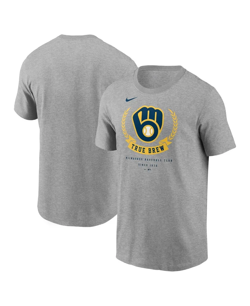 Men's Nike Heathered Gray Milwaukee Brewers True Brew Local Team T-shirt