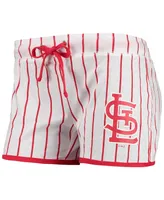 Women's Concepts Sport White St. Louis Cardinals Vigor Pinstripe Sleep Shorts