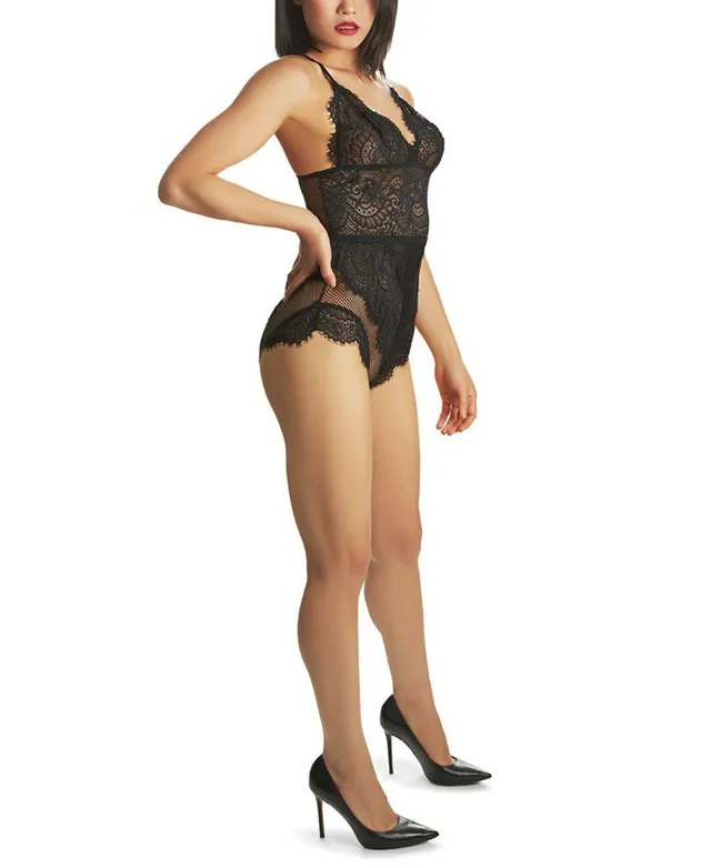 MeMoi Women's Odette Sheer Lingerie Bodysuit