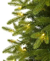 Belgium Fir Natural Look Artificial Christmas Tree with Lights, 72"