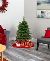 Vancouver Fir Natural Look Artificial Christmas Tree with Lights and Bendable Branches, 48"