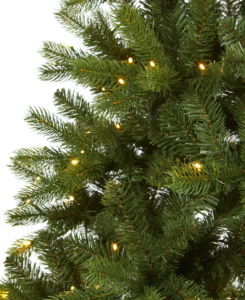 New Haven Spruce Natural Look Artificial Christmas Tree with Lights, 72"