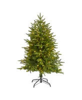 Colorado Mountain Fir Natural Look Artificial Christmas Tree with Lights, 48"