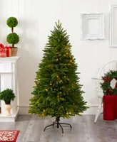 Sun Valley Fir Artificial Christmas Tree with Lights, 60"