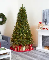 Golden Tip Washington Pine Artificial Christmas Tree with Lights, Pinecones and Bendable Branches, 90"