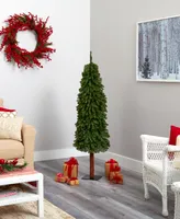 Grand Alpine Artificial Christmas Tree with Bendable Branches On Natural Trunk, 60"