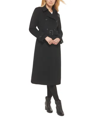Cole Haan Women's Double-Breasted Belted Wool Blend Trench Coat