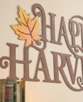 Glitzhome Metal "Happy Harvest" Wall Decor, 23.75"