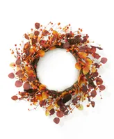 Glitzhome Fall Eucalyptus Berry Wreath, 22"