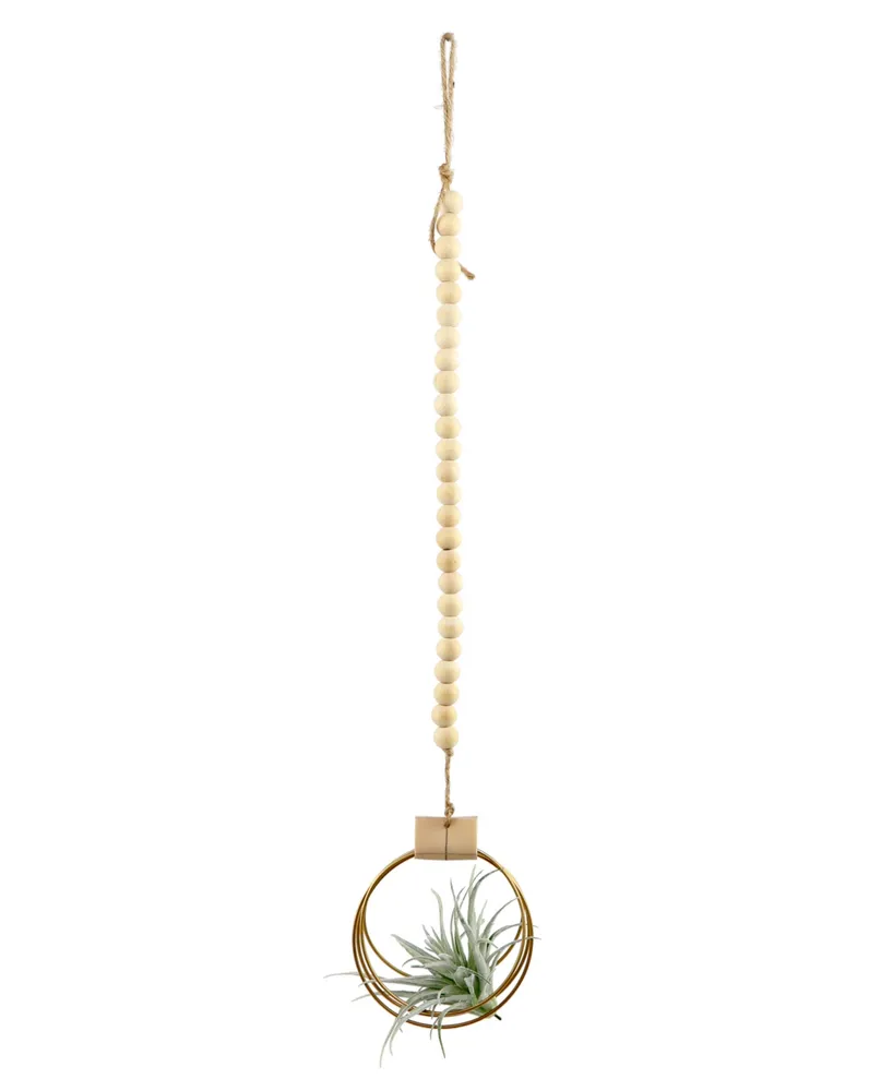 Flora Bunda Wood Beads Airplant Hanger, 29"