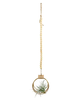 Flora Bunda Wood Beads Airplant Hanger, 29"