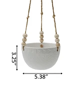 Flora Bunda Caveman Ceramic Hanging Planter, 5.38"