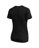 Women's Fanatics Black Charlotte Fc Primary Logo V-Neck T-shirt