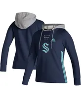 Women's adidas Deep Sea Blue Seattle Kraken Skate Lace Aeroready Pullover Hoodie