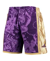 Men's Mitchell & Ness Purple Los Angeles Lakers Hardwood Classics Lunar New Year Swingman Shorts