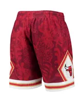 Men's Mitchell & Ness Red Chicago Bulls Hardwood Classics Lunar New Year Swingman Shorts