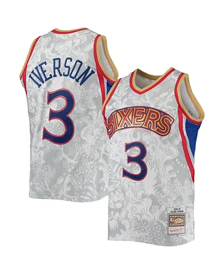 Men's Mitchell & Ness Allen Iverson White Philadelphia 76ers Hardwood Classics 1996-97 Lunar New Year Swingman Jersey