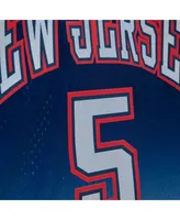 Men's Mitchell & Ness Jason Kidd Gray, Blue New Jersey Nets 2006/07 Hardwood Classics Fadeaway Swingman Player Jersey