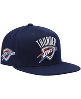 Men's Mitchell & Ness Navy Oklahoma City Thunder Core Side Snapback Hat