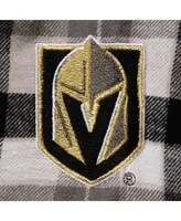 Men's Antigua Black and Gray Vegas Golden Knights Ease Plaid Button-Up Long Sleeve Shirt