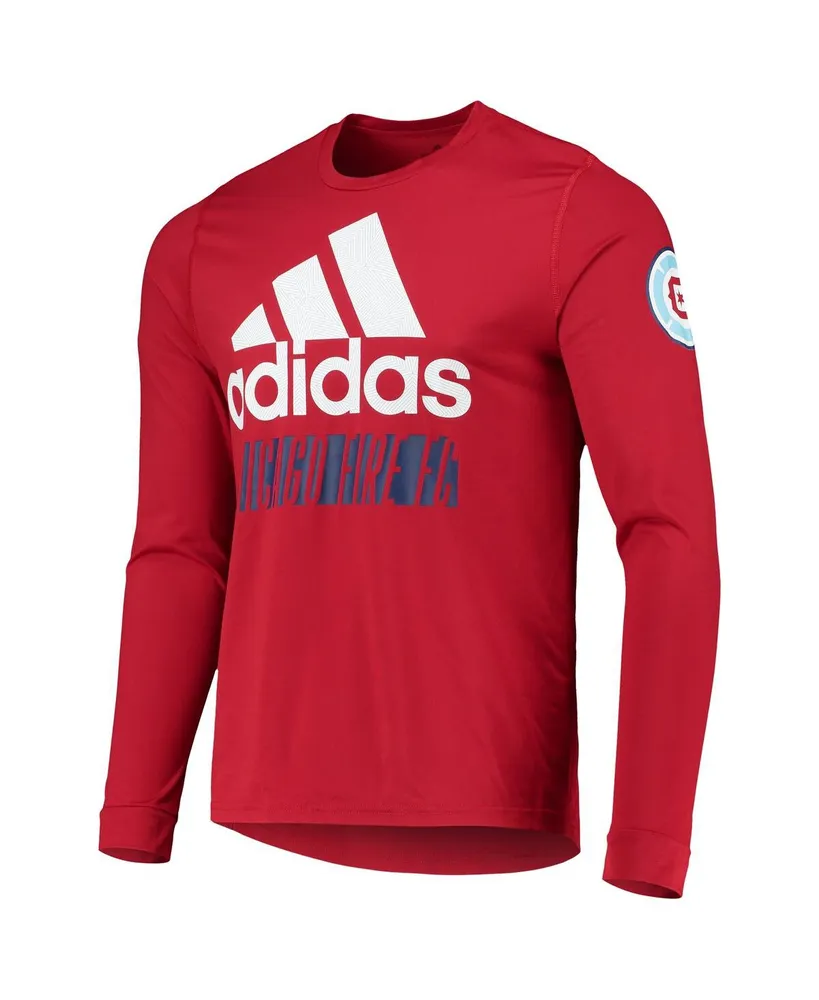 Men's adidas Red Chicago Fire Vintage-Like Performance Long Sleeve T-shirt