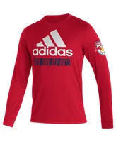 Men's adidas Red New York Red Bulls Vintage-Like Aeroready Long Sleeve T-shirt